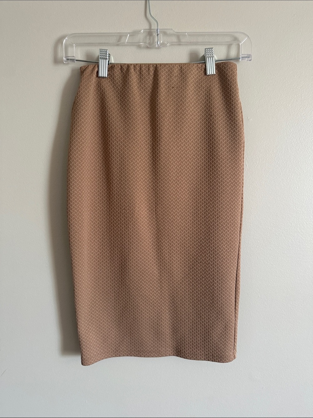 Forever 21 Camel Textured Pencil Skirt